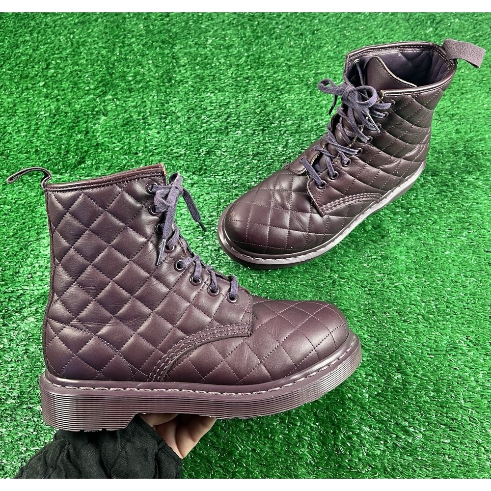 Dr. Martens Coralie 1460 Quilted Combat Boots in Purple Rare Women's 6 2013
